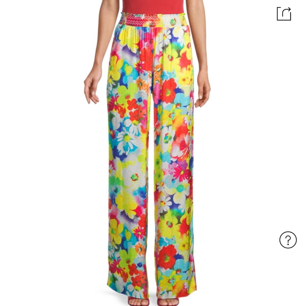 Love Moschino Floral Smocked Waist Floral Pants